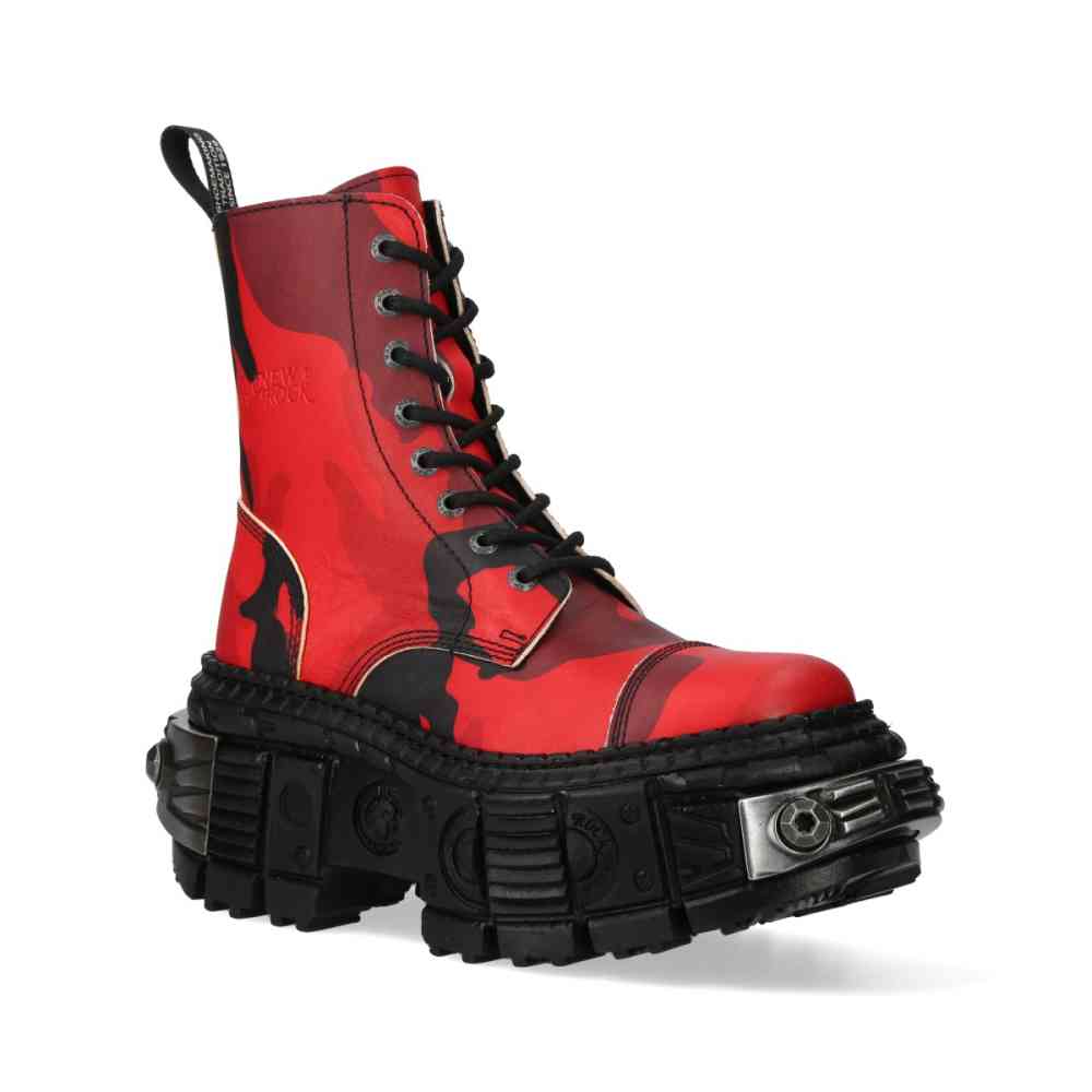 New Rock - M-WALL126-S5 Bottes de plate-forme - Rouge
